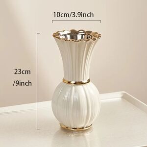 Elegant White and Gold Vase